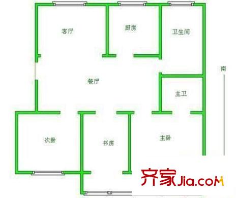 圣得山莊戶型圖戶型圖 3室 3室2廳1衛(wèi)1廚