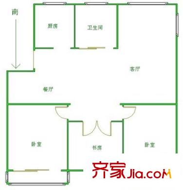 圣得山莊戶型圖戶型圖 3室 3室1廳1衛(wèi)1廚