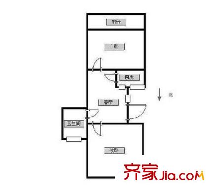 南臺巷小區(qū)戶型圖戶型圖 2室 2室1廳1衛(wèi)1廚