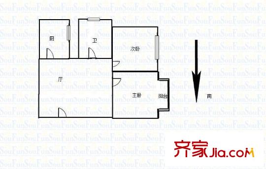 鐘阜大廈戶型圖戶型圖2室 2室1廳1衛(wèi)1廚