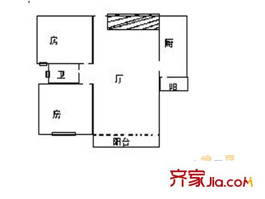 鐘阜大廈戶型圖戶型圖 2室 2室1廳1衛(wèi)1廚