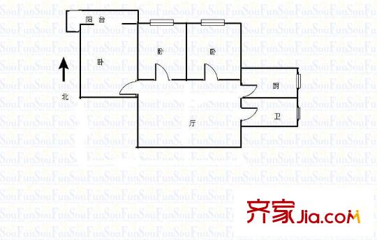 鐘阜大廈戶型圖戶型圖 3室 3室1廳1衛(wèi)