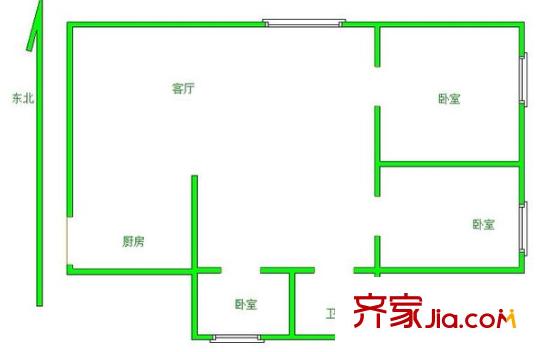 建工學(xué)院宿舍戶型圖戶型圖 3室 3室1廳1衛(wèi)1廚