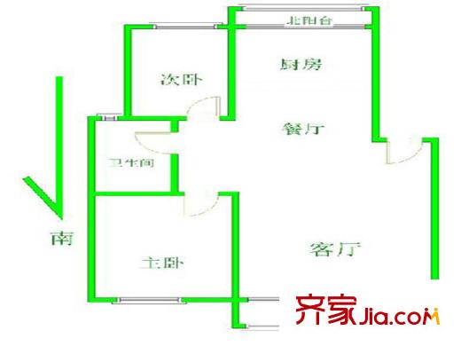 港口小區(qū)戶型圖戶型圖  2室 2室2廳1衛(wèi)1廚