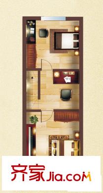 翡翠半島一期高層a戶型圖上層 2室1廳1衛(wèi)1廚