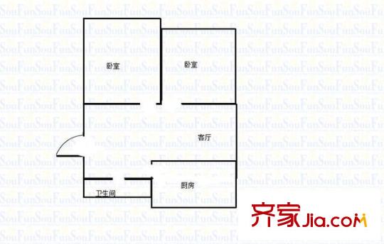 黃家圩住宅戶型圖戶型圖2室 2室2廳1衛(wèi)1廚