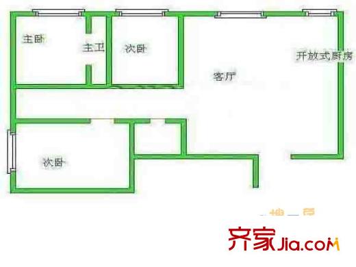 外港新村戶型圖戶型圖 3室 3室1廳2衛(wèi)1廚