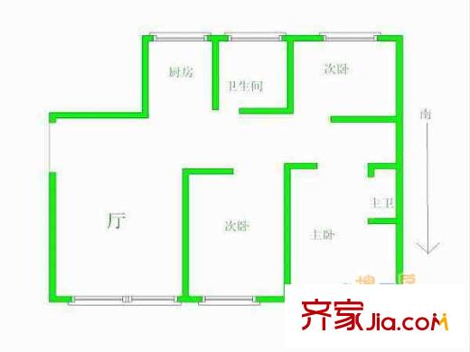 外港新村戶型圖戶型圖 3室 3室2廳2衛(wèi)1廚