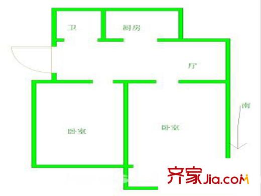 外港新村戶型圖戶型圖 2室 2室1廳1衛(wèi)1廚