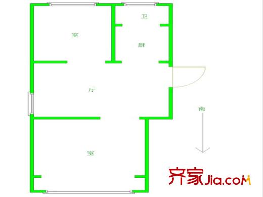 明珠園花園戶型圖戶型圖 2室 2室1廳1衛(wèi)1廚