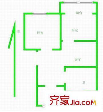 甌江華府戶型圖戶型圖 2室 
