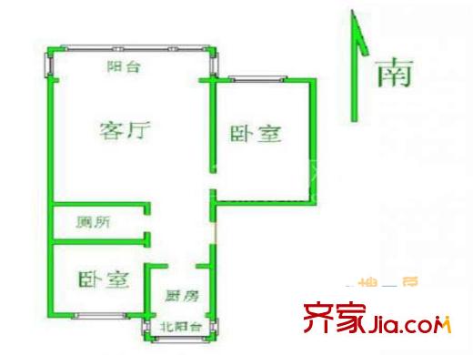 金輪第一居戶型圖戶型圖 2室 2室1廳1衛(wèi)1廚