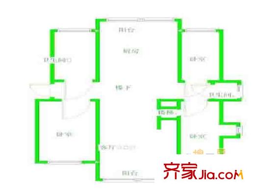金輪第一居戶型圖戶型圖 3室 3室2廳2衛(wèi)1廚