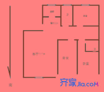金輪第一居戶型圖戶型圖 3室 3室2廳2衛(wèi)1廚