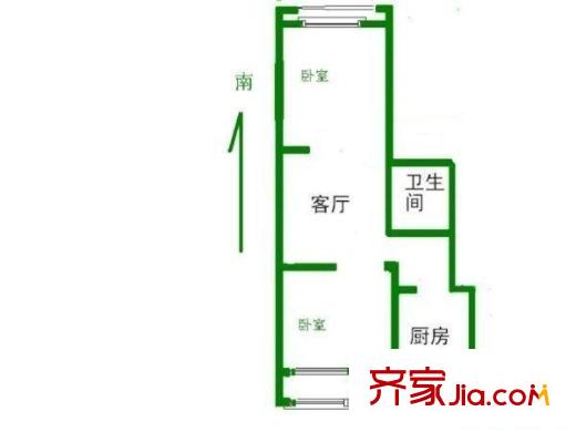 汽輪五村戶型圖戶型圖 2室 2室1廳1衛(wèi)1廚