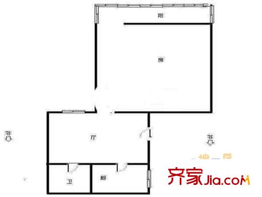 殷巷新寓戶型圖戶型圖 1室1廳1衛(wèi)1廚