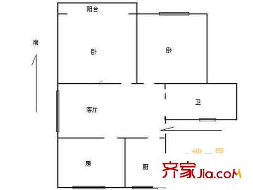 殷巷新寓戶型圖戶型圖 3室1廳1衛(wèi)1廚