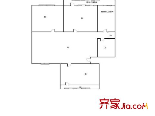 百家湖維也納城戶型圖戶型圖 3室 3室1廳1衛(wèi)1廚
