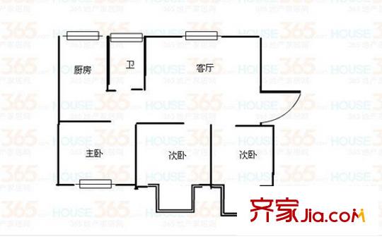 東溝巷住宅戶(hù)型圖戶(hù)型圖 3室 3室2廳1衛(wèi)1廚