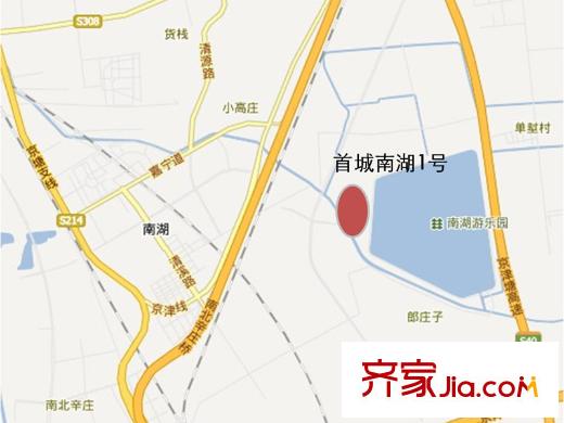 首城南湖1平方米交通圖