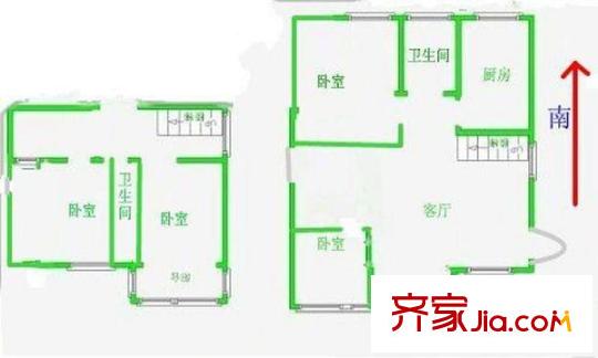 仲景公寓戶型圖戶型圖 4室 4室1廳2衛(wèi)1廚