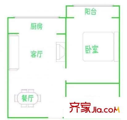 靜月花園戶型圖戶型圖 1室 1室1廳1衛(wèi)1廚