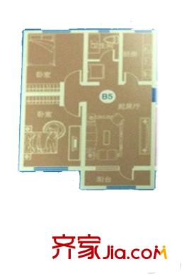 朝陽北部灣高層標(biāo)準(zhǔn)層B5戶型 2室1廳1衛(wèi)1廚