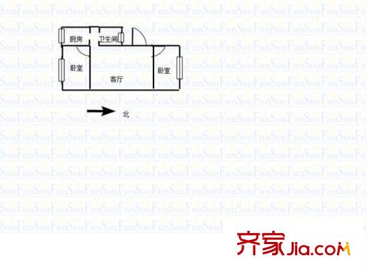 羅漢巷住宅戶(hù)型圖戶(hù)型圖 2室 2室1廳1衛(wèi)1廚