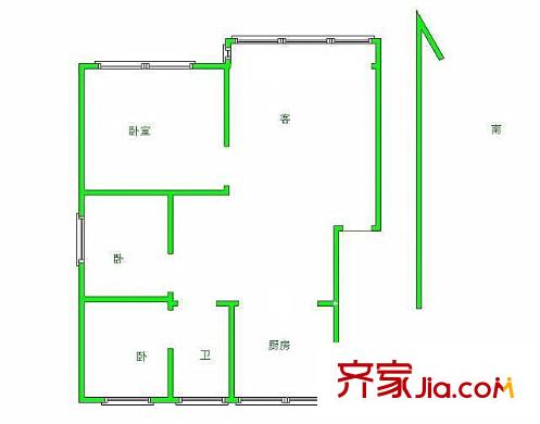 潭橋公寓戶型圖戶型圖 3室 3室2廳1衛(wèi)1廚