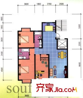 天都芳庭戶型圖戶型圖 3室 3室2廳2衛(wèi)1廚