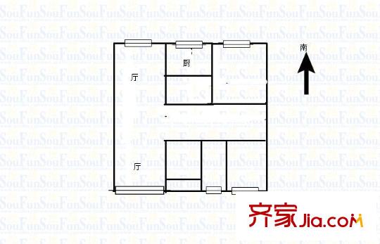 玉靖花園戶型圖戶型圖 3室 3室2廳2衛(wèi)1廚