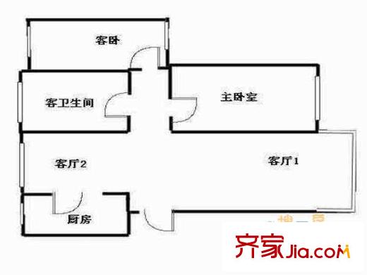 勝泰新寓戶型圖戶型圖 2室 2室2廳1衛(wèi)1廚