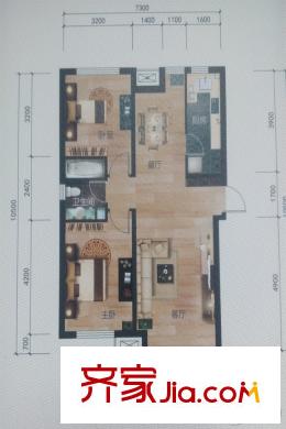 象博豪庭五期高層8號樓標準層A戶型 2室2廳1衛(wèi)1廚