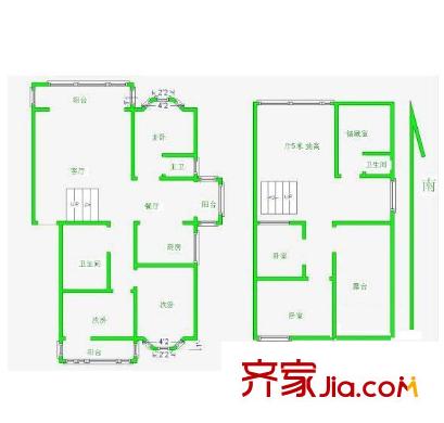 左岸名苑戶型圖戶型圖 5室  5室3廳4衛(wèi)1廚