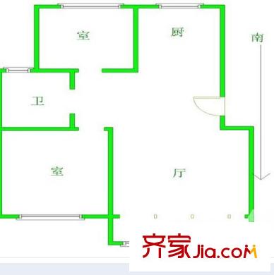 金東城雅居戶型圖 戶型圖 2室 2室2廳1衛(wèi)1廚