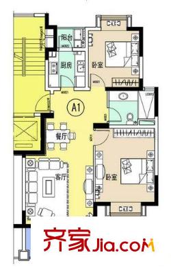 新地雅苑戶型圖戶型圖 2室 2室2廳1衛(wèi)1廚