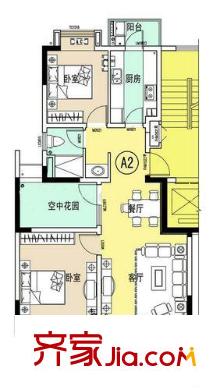 新地雅苑戶型圖戶型圖 2室 2室2廳1衛(wèi)1廚