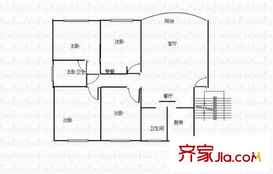 百家湖花園羅馬城戶型圖 戶型圖 4室 4室2廳2衛(wèi)1廚