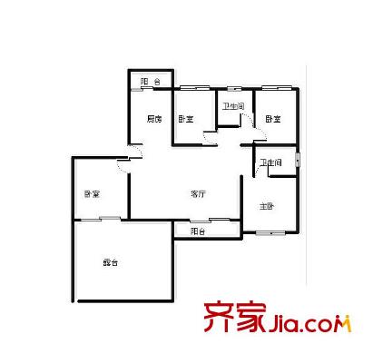 百家湖花園羅馬城戶型圖戶型圖 4室 4室3廳2衛(wèi)1廚