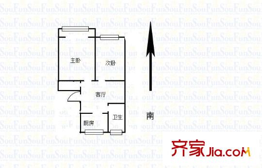 申家巷小區(qū)戶型圖戶型圖 2室 2室1廳1衛(wèi)1廚