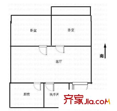 茶花里小區(qū)戶型圖戶型圖 2室 2室2廳1衛(wèi)1廚