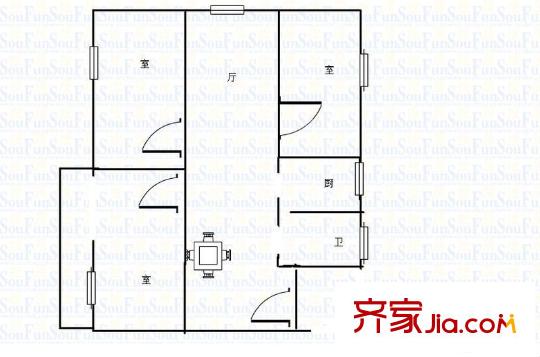 茶花里小區(qū)戶型圖戶型圖 3室 3室2廳1衛(wèi)1廚