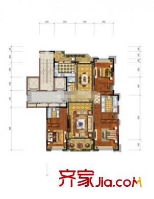 萬達(dá)公館戶型圖戶型圖3室 