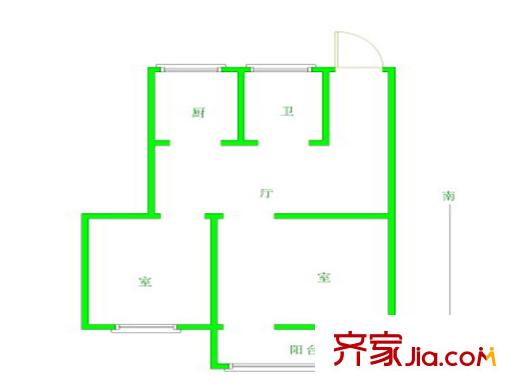 康博花園戶型圖戶型圖 2室 2室1廳1衛(wèi)1廚