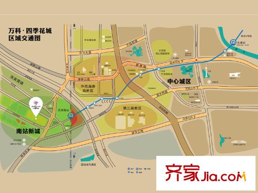 萬科四季花城區(qū)位圖