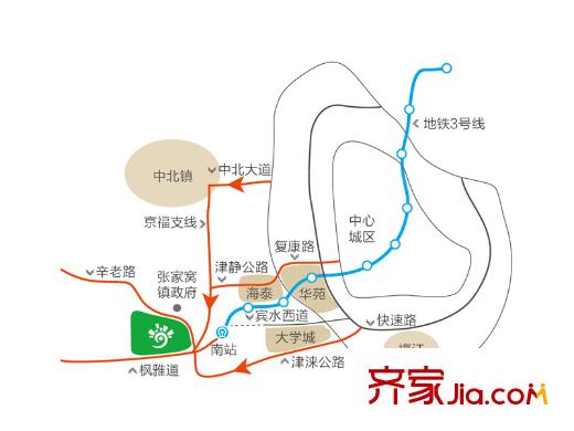 萬科四季花城交通圖