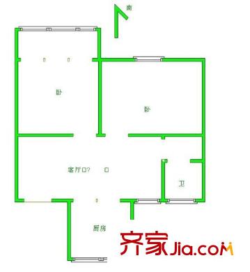 文靖新村戶型圖戶型圖 2室 2室1廳1衛(wèi)1廚