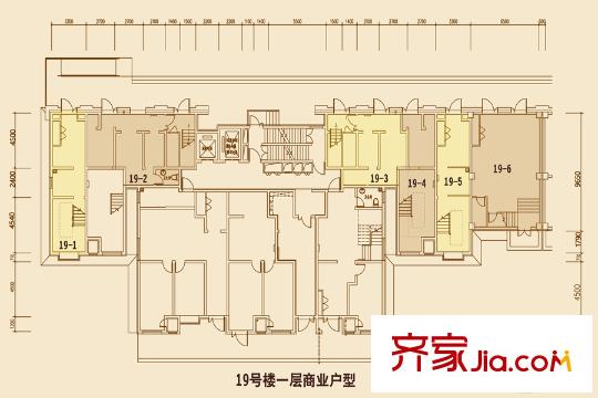 錢隆學(xué)府19號(hào)樓一層商業(yè)平面圖 