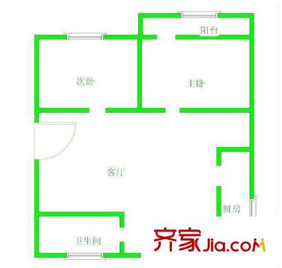 雙贏花園戶型圖戶型圖 2室 2室2廳1衛(wèi)1廚