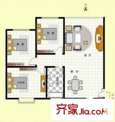 雙贏花園戶型圖戶型圖 3室 3室2廳2衛(wèi)1廚